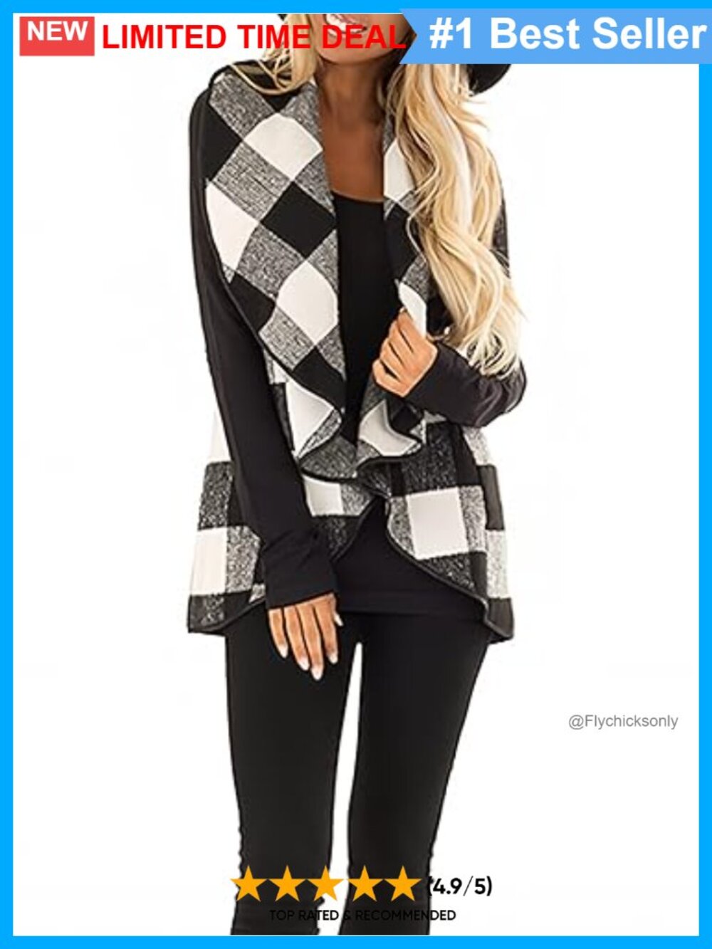 Womens Buffalo Plaid Vest Open Front Sleeveless Cardigan Jacket